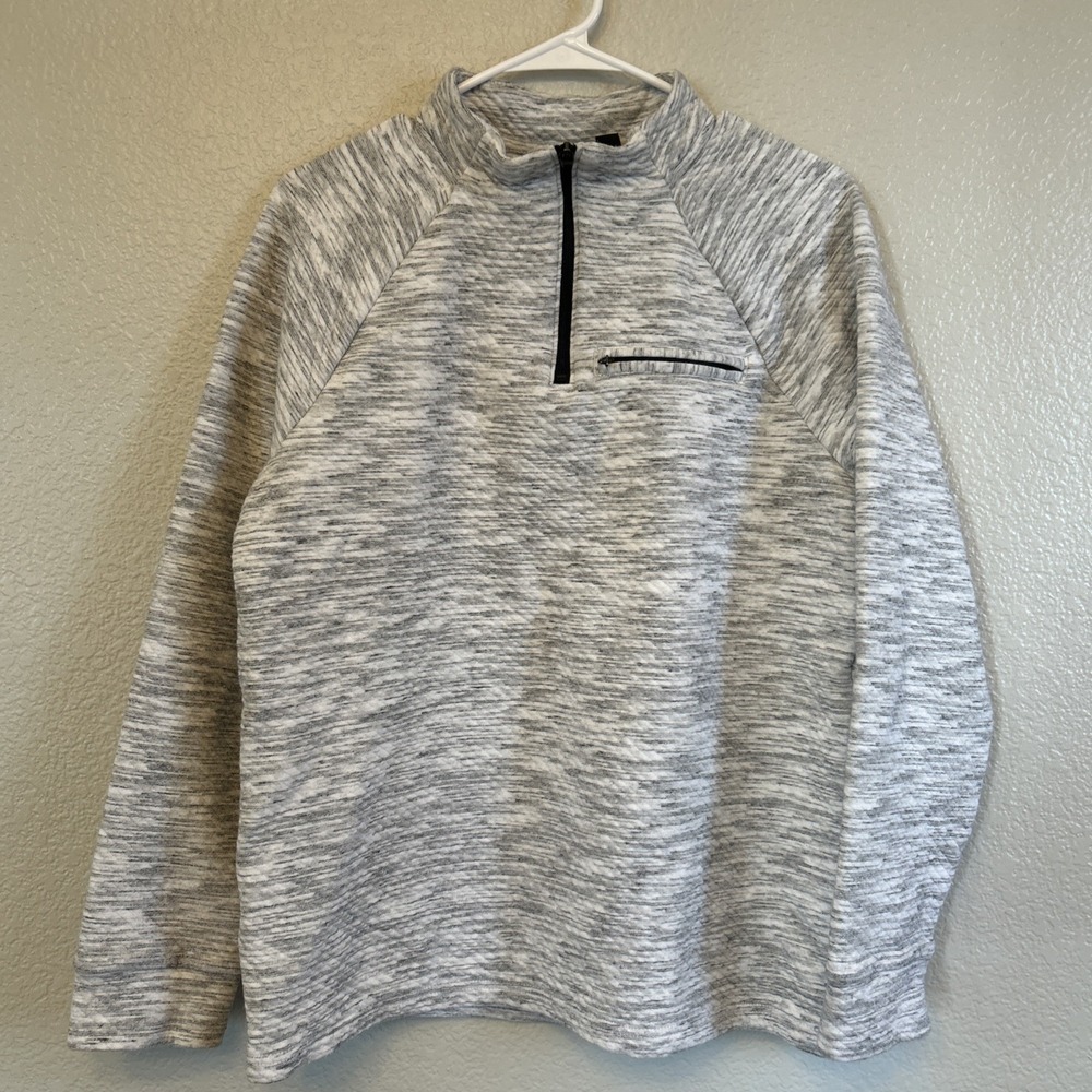 Marc Anthony Men's 1/4 Zip Pullover Sweater Slim Fit Light Gray Heathered M